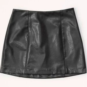 abercrombie & fitch vegan leather mini skort